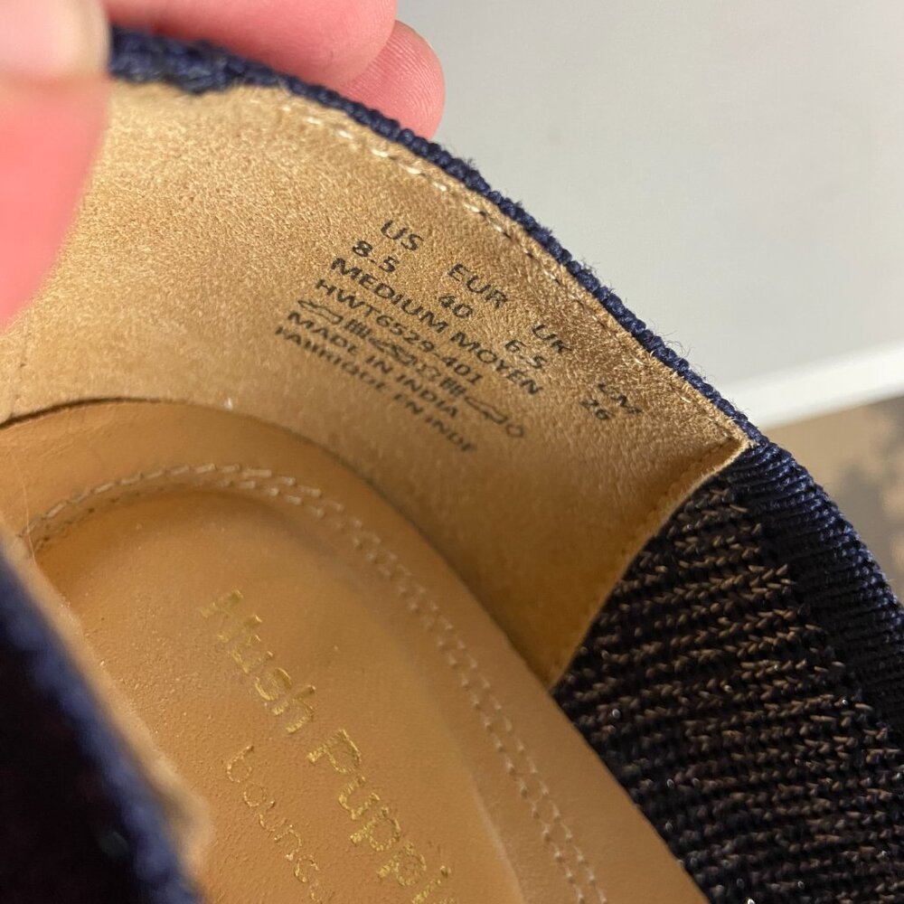 Hush Puppies Bounce Shoes Size 8.5 Sadie Knit Ballet Flat Navy Blue Metallic - Picture 6 of 9